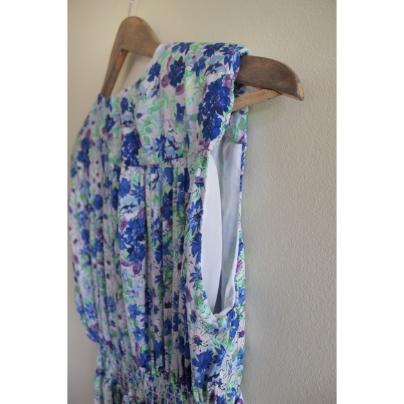 Zara NWT Floral Open Front Maxi Padded Shoulder Sleeveless Dress Medium - Picture 14 of 15